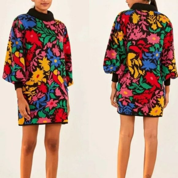 FARM Rio Tropical Garden Sweater Dress - Picture 1 of 14